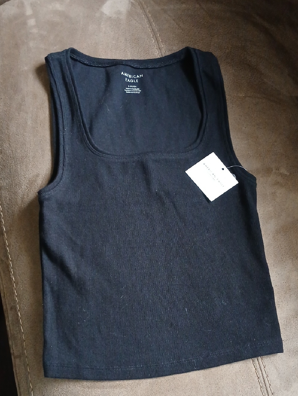 American Eagle Outfitters Black Ribbed Tank Top